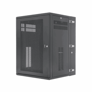 Gabinete PanZone de Montaje en Pared, de 19in, Puerta Ventilada, 18 UR, 635mm de Profundidad, Color Negro  PZWMC18P