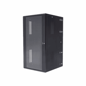 Gabinete PanZone de Montaje en Pared, de 19in, Puerta con Ventana de Seguridad, 26 UR, 762mm de Profundidad, Color Negro  PZWMC2630W