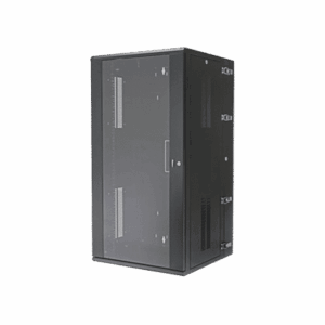 Gabinete PanZone de Montaje en Pared, de 19in, Puerta con Ventana de Seguridad, 26 UR, 635mm de Profundidad, Color Negro  PZWMC26W