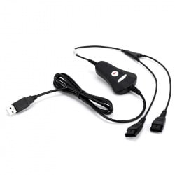 QD-USB-04, Cable adaptador QD tipo Poly a USB función responder/colgar, para Skype for business, Cisco Jabber, 3CX, Counterpath Bria, Avaya one-x