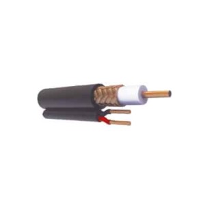 Bobina de 305 metros de Cable Coaxial RG59 Siamés, Malla de Cobre, HECHO EN MÉXICO, Optimizado para HD. Aplicación para intemperie.  ( Forro grabado con la marca SYSCOM )