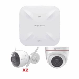 Kit de Cámaras Wi-Fi EZVIZ con Access Point Ruijie / Incluye 2 Piezas C3X / 1 Pieza C4W / 1 Access Poin RG-RAP6260(G): RGRAP6260(G)/C3X/C4W