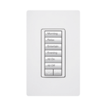 (RadioRA2) Teclado Seetouch Hibrido 6 botones, 2 botones subir/bajar, programe escenas diferentes en cada botón,puede instalarse en un interruptor de luz.: RRDHN6BRLWH