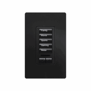 (RadioRA2) Teclado seetouch 5 botones, 2 botones subir/bajar, programe escenas diferentes en cada botón.: RRDW5BRLMN