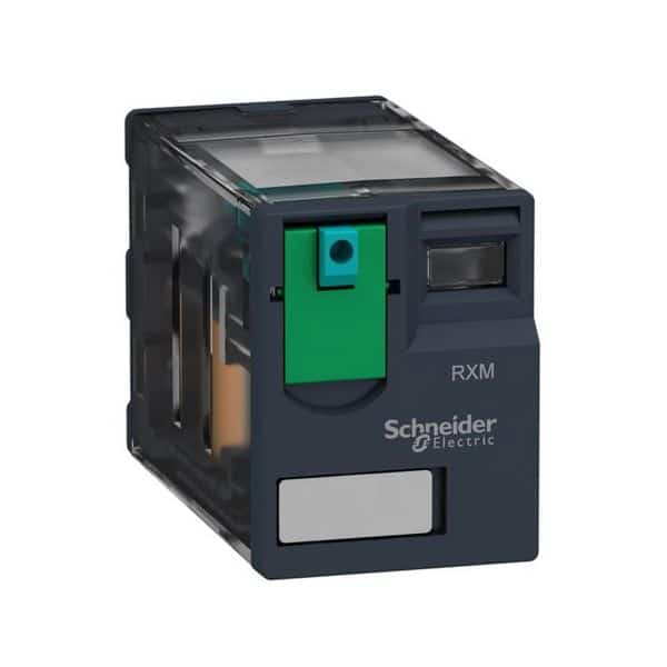 RELEVADOR DE ENCHUFE EN MINIATURA, 6 A, 12 V CC, SIN LED. RXM2LB1P7 SCHNEIDER ELECTRIC