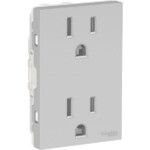 CONTACTO DÚPLEX 2 POLOS + TIERRA 15 A, TOMA AMERICANA, 3 MÓDULOS, S70322074 SCHNEIDER ELECTRIC