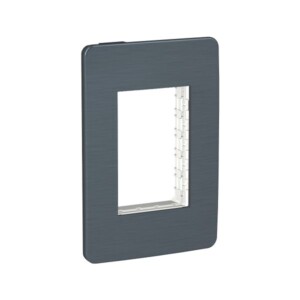 TAPA Y MARCO DE FIJACIÓN 4X2, GRAFITO/ALUMINIO GALAXY BLACK. S733603765 SCHNEIDER ELECTRIC