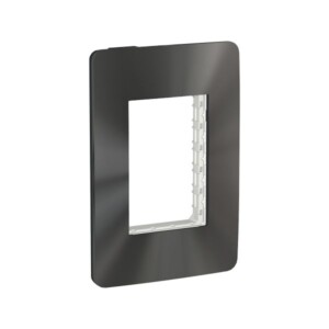 PLACA + SOPORTE, 3 MÓDULO, GRAFITO / CROMO DARK, S737103555 SCHNEIDER ELECTRIC
