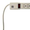 SUPRESOR DE PICOS 550J, 6 CONTACTOS, RESET SWITCH, CABLE DE 45 CM CALIBRE 16AWG, 2 PUERTOS USB 1A SBSS-550J6USB | Rogelio Chavarria