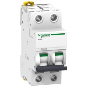 INTERRUPTOR TERMOMAGNÉTICO RIEL ACTI 9 IC60N, 2 POLOS, 20 A, CURVA C, A9F74220 SCHNEIDER ELECTRIC