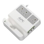 SUPRESOR DE PICOS MARCA APC ESSENTIAL 3 SALIDA5-15R 3 PUERTOS USB VOLT DE OPERACION 120V P3U3
