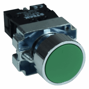 BOTÓN PULSADOR METÁLICO VERDE 22.5 MM Ø SLMRN2