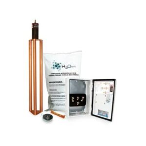 Kit de puesta a tierra de 70 A con Electrodo, Filtro, Acoplador y Compuesto H2Ohm. Se utiliza para la puesta a tierra de:SITES de cómputo, plantas industriales