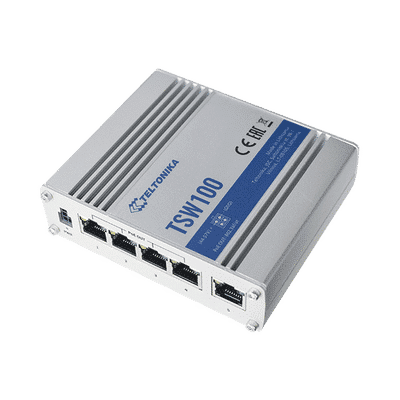 TSW100, Switch Gigabit Ethernet no administrable compatible con Power-over-Ethernet.