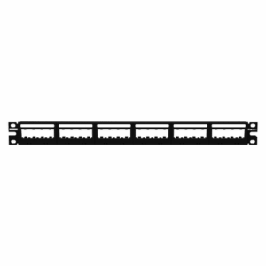 Panel de Parcheo Modular Mini-Com (Sin Conectores), Ultimate ID®, Plano, Sin Blindaje, Con Etiqueta y Cubierta, de 24 puertos, 1UR  UICMPP24BLY