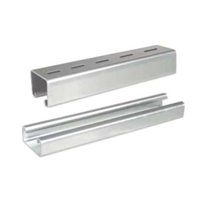 Unicanal Perforado, 4x4, 3000 mm, acabado ElectroZinc  UNP-4X4-U10-EZ