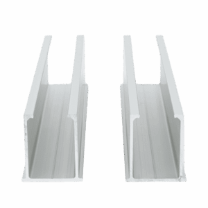 Juego de 2 Mini Rieles De Aluminio para Montaje de Módulos Solares en Techo (Instalación plana 0°). Incluye 4 Tornillos Perforantes.   VEKTORMINI