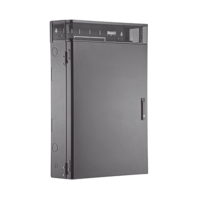 Gabinete de Montaje en Pared TrueEdge™, Con 3 UR para Equipo Activo y 3 UR para Paneles de Parcheo, Fabricado en Acero, Color Negro  WME3BL