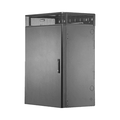 Gabinete de Montaje en Pared TrueEdge™, Con 9 UR para Equipo Activo y 9 UR para Paneles de Parcheo, Fabricado en Acero, Color Negro  WME9BL