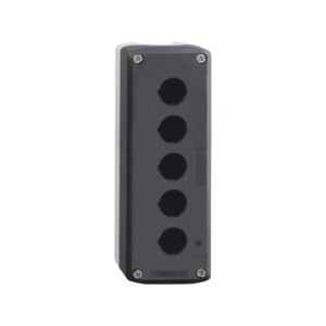 CAJA VACÍA, PLÁSTICO, TAPA GRIS OSCURA PARA PULSADOR Ø 22, 5 ORIFICIOS. XALD05 SCHNEIDER ELECTRIC