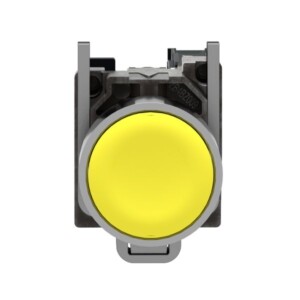 PULSADOR AMARILLO, RETORNO RESORTE NIVELADO. XB4BA51 SCHNEIDER ELECTRIC