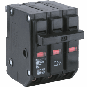 Interruptor termomagnético 3x30 A, 120/240 V~, 10 kA, montaje enchufable   BTN3/30
