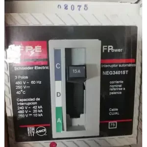 INT. TERMOMAGNÉTICO NEG 3P 15A15KA 480VCA 250VCD TOG        NEG34015T