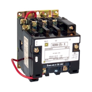 NEMA Contactor, Type S, nonreversing, Size 0, 18A, 5 HP at 575 VAC, 3 phase, up to 100 kA, 3 pole, 240 VAC coil, open 8502SBO2V03