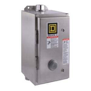 NEMA Motor Starter, Type S, nonreversing, Size 0, 18A, 5 HP at 460 VAC, 5 kA SCCR, 3 phase, 3 pole, melting alloy, 120 VAC coil, NEMA 4/4X 8536SBW12V02S