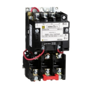 NEMA Motor Starter, Type S, nonreversing, Size 1, 27A, 10 HP at 460 VAC, 5 kA SCCR, 3 phase, 3 pole, melting alloy, 120 VAC coil, open 8536SCO3V02S