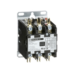 Contactor, Definite Purpose,  30A, 3 pole, 20 HP at 575 VAC, 3 phase, 24/24 VAC 50/60 Hz coil, open 8910DPA33V14