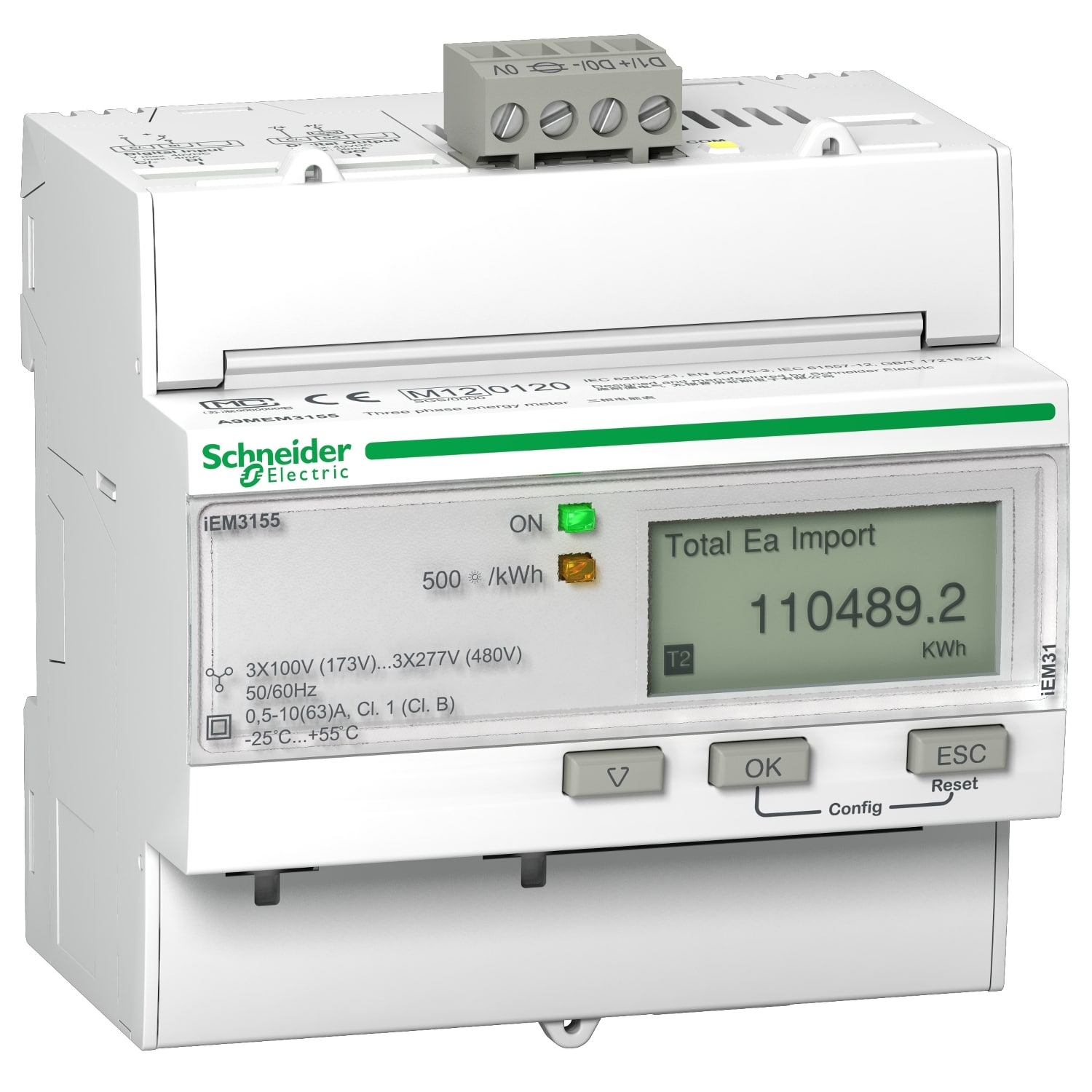 Medidor iEM3155 63 A Clase 1 MODBUS MID A9MEM3155